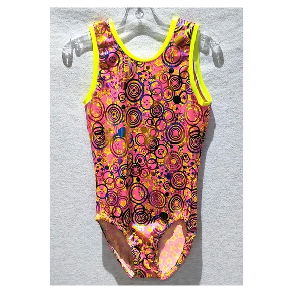 GymGear Mystique Circle / Star Print Gymnastics Leotard - Teen XS - Picture 2 of 6